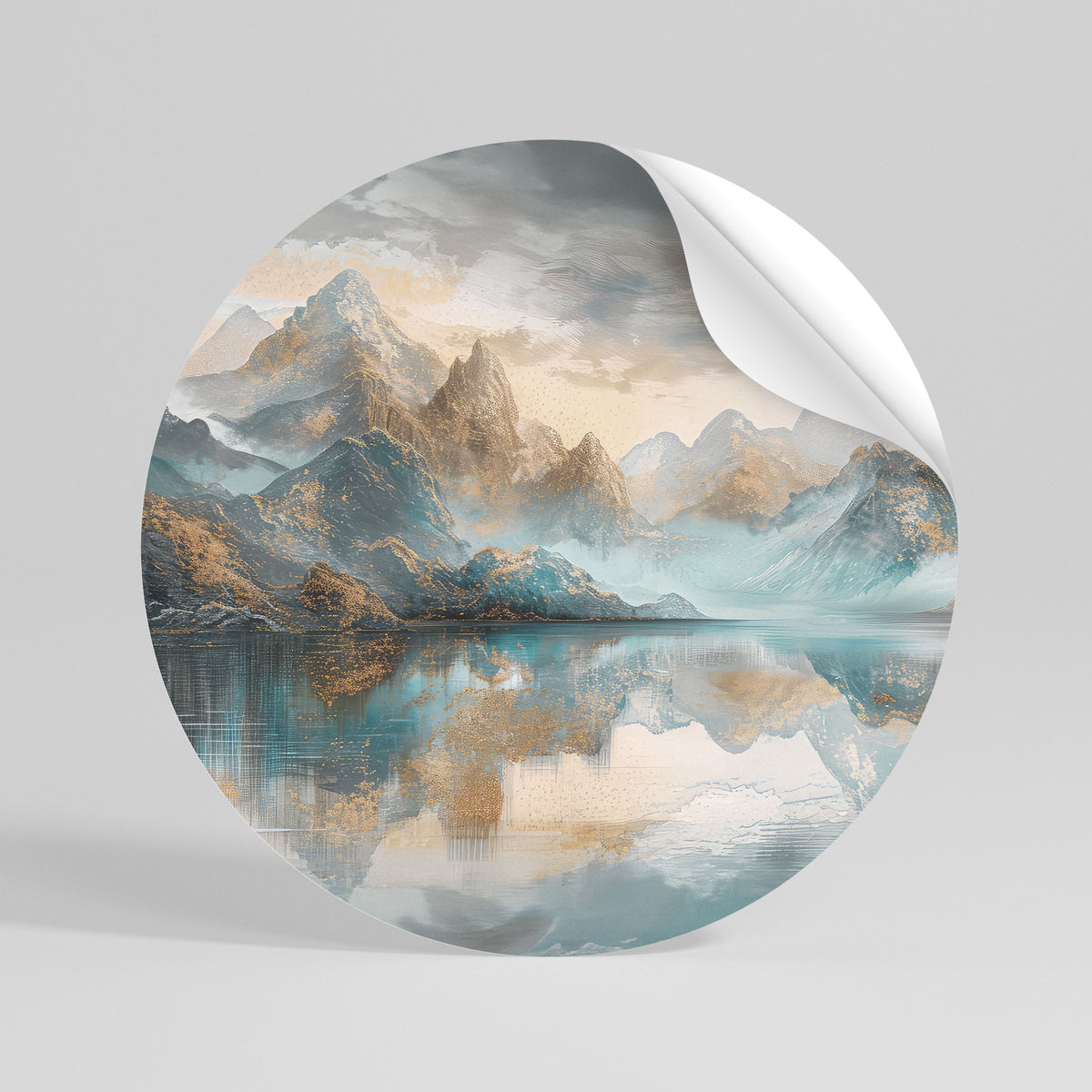 AZURE SUMMITS Peel and Stick Round Sticker