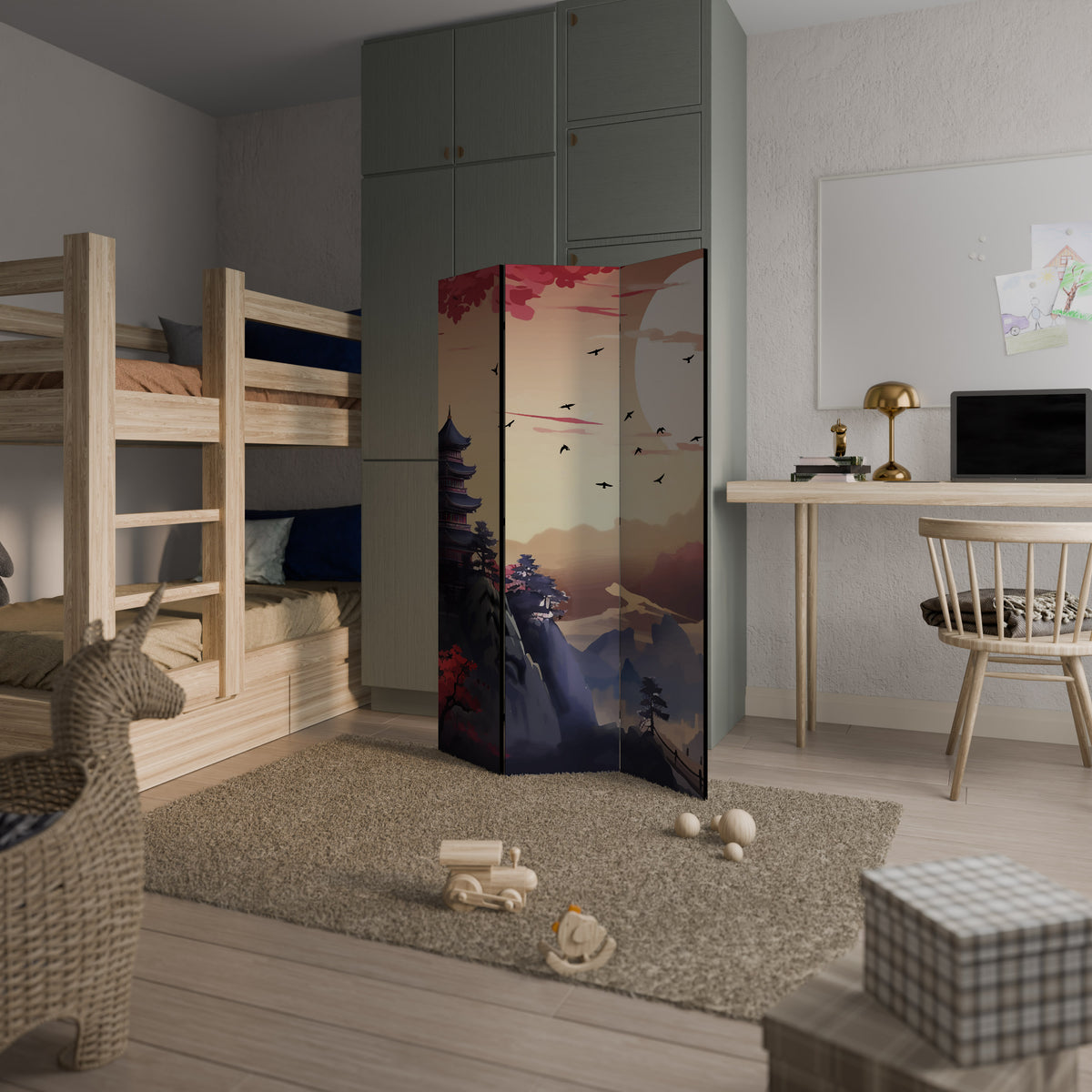 JAPANESE AURA 3-Panel Room Divider