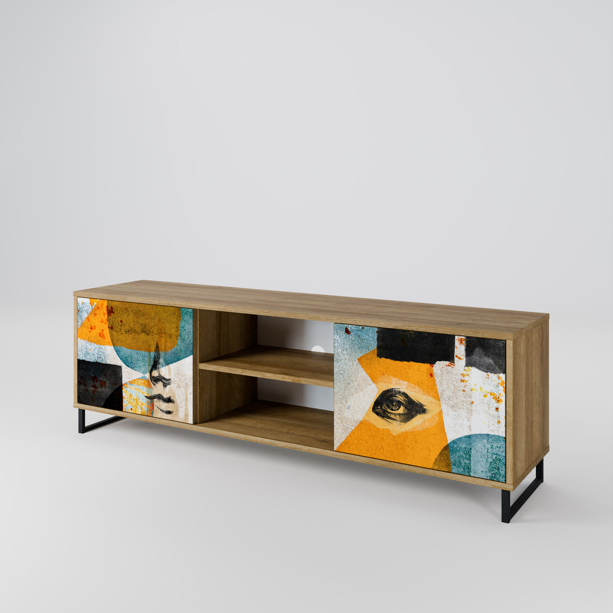ABSTRACT FACES 2-Door TV Cabinet
