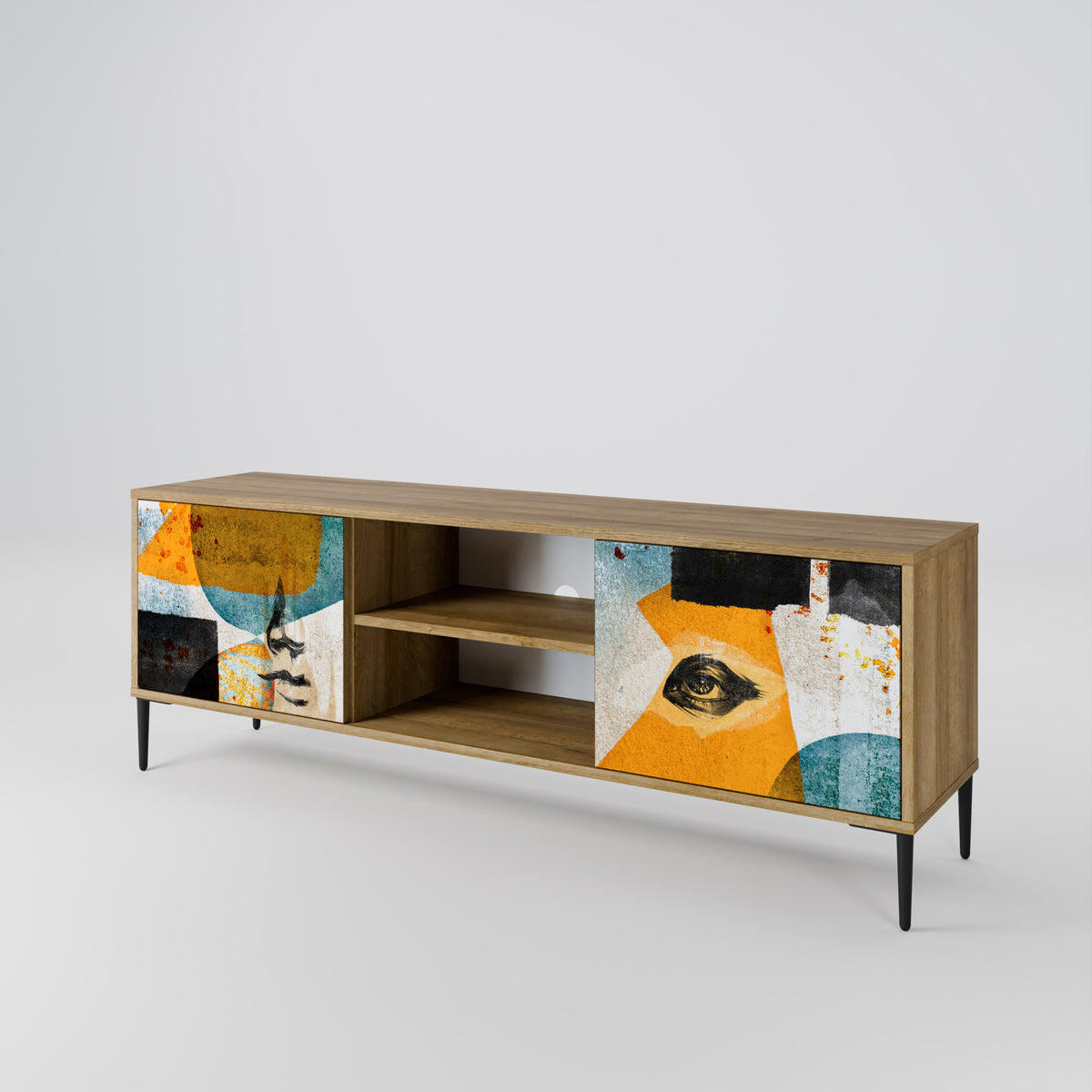 ABSTRACT FACES 2-Door TV Cabinet