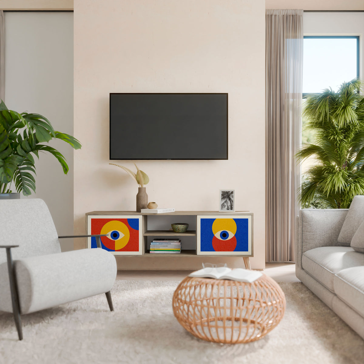 GEOMETRIC EYES 2-Door TV Cabinet