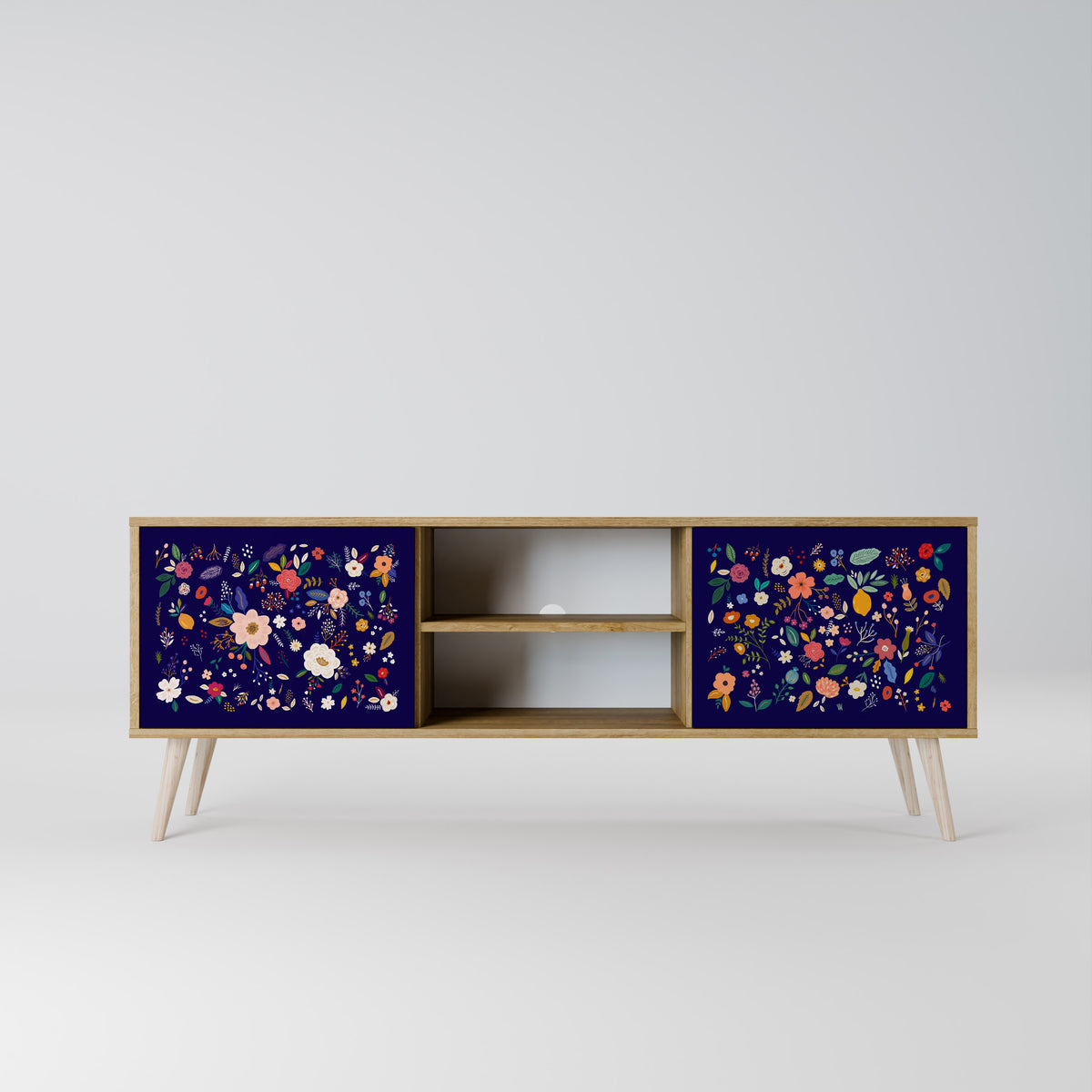 FLORAL COMBINATION 2-Door TV Cabinet