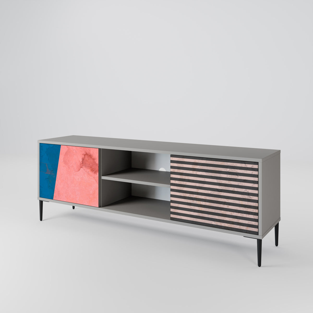 GLAMOROUS STRIPE Έπιπλο τηλεόρασης 2-θυρών