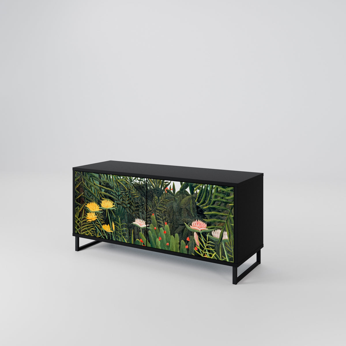 VIRGIN FOREST WITH SUNSET Compact 2-Door TV Cabinet