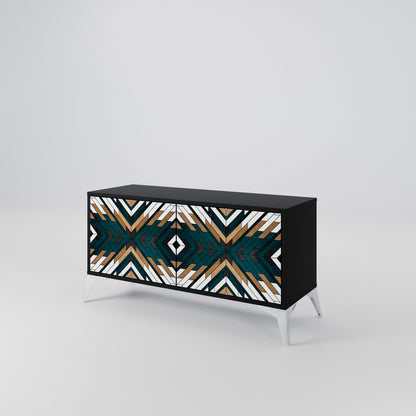 ARTISTIC GEOMETRY Compact 2-Door TV Cabinet