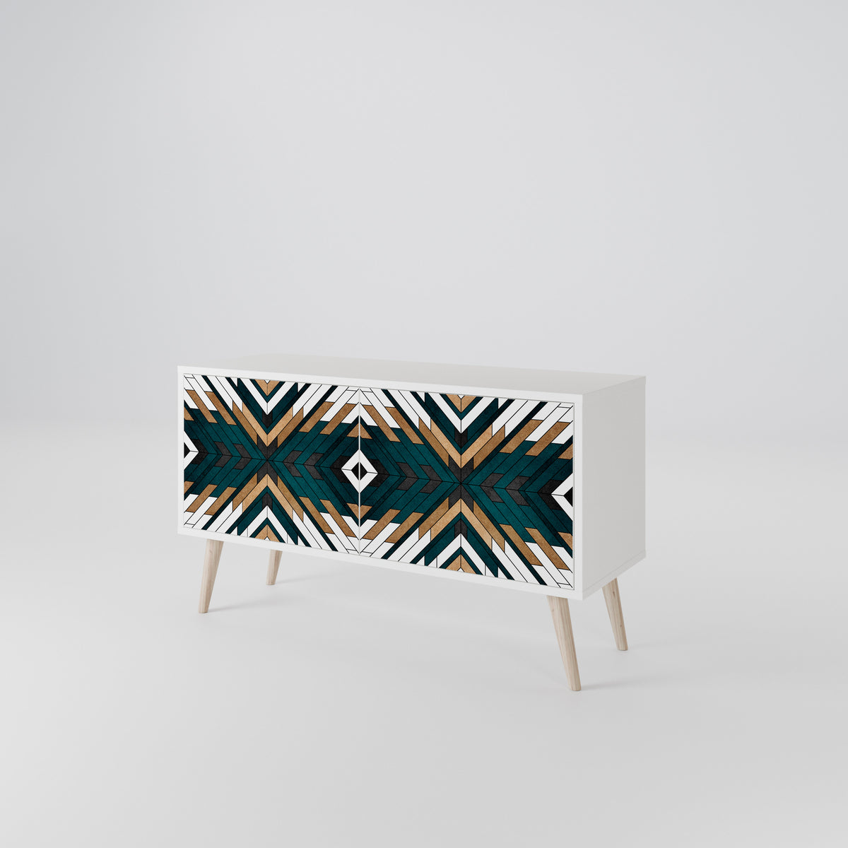 ARTISTIC GEOMETRY Compact 2-Door TV Cabinet