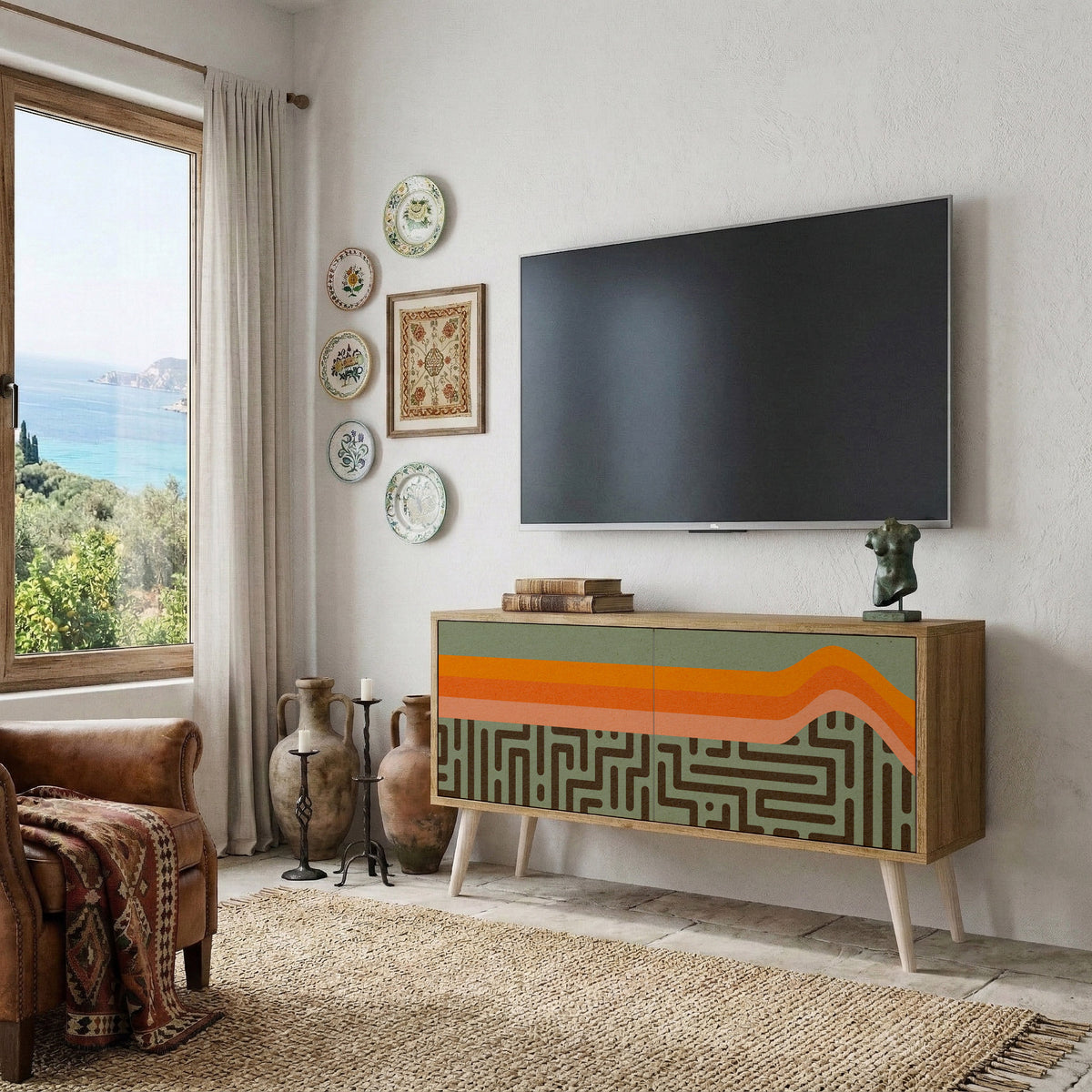 SIMPLE SOLUTIONS Compact 2-Door TV Cabinet