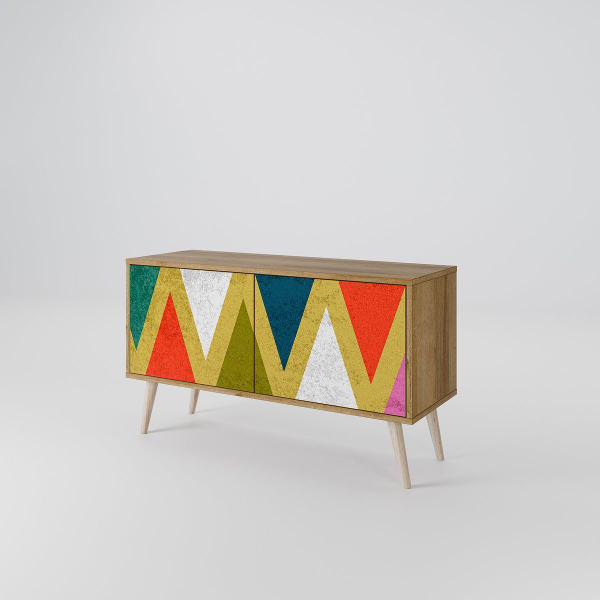 COLORFUL TRIANGLES Compact 2-Door TV Cabinet