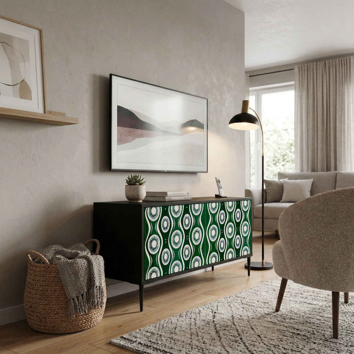 GREEN EYES Compact 2-Door TV Cabinet
