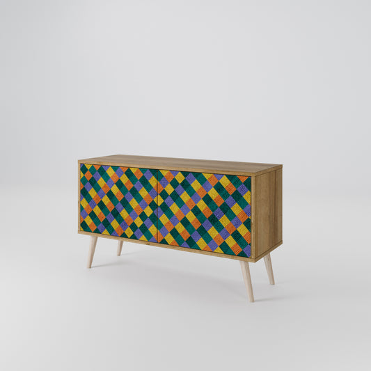 PAINTED SQUARES MIX Συμπαγές έπιπλο τηλεόρασης 2-θυρών