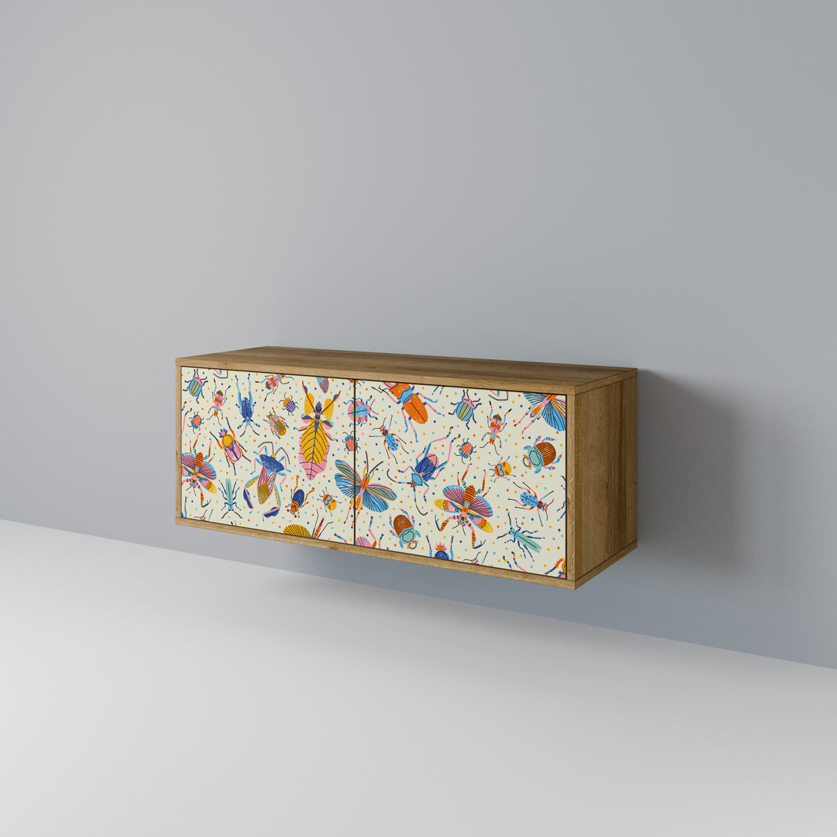 COLORFUL INSECTS Compact 2-Door TV Cabinet