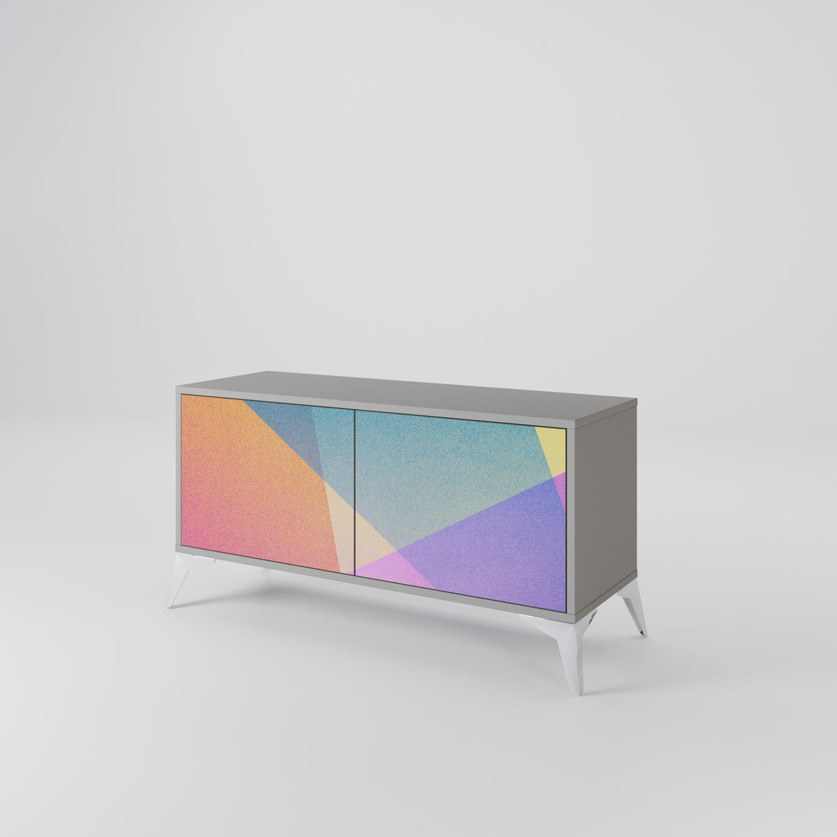 BRIGHT GEOMETRY Compact 2-Door TV Cabinet