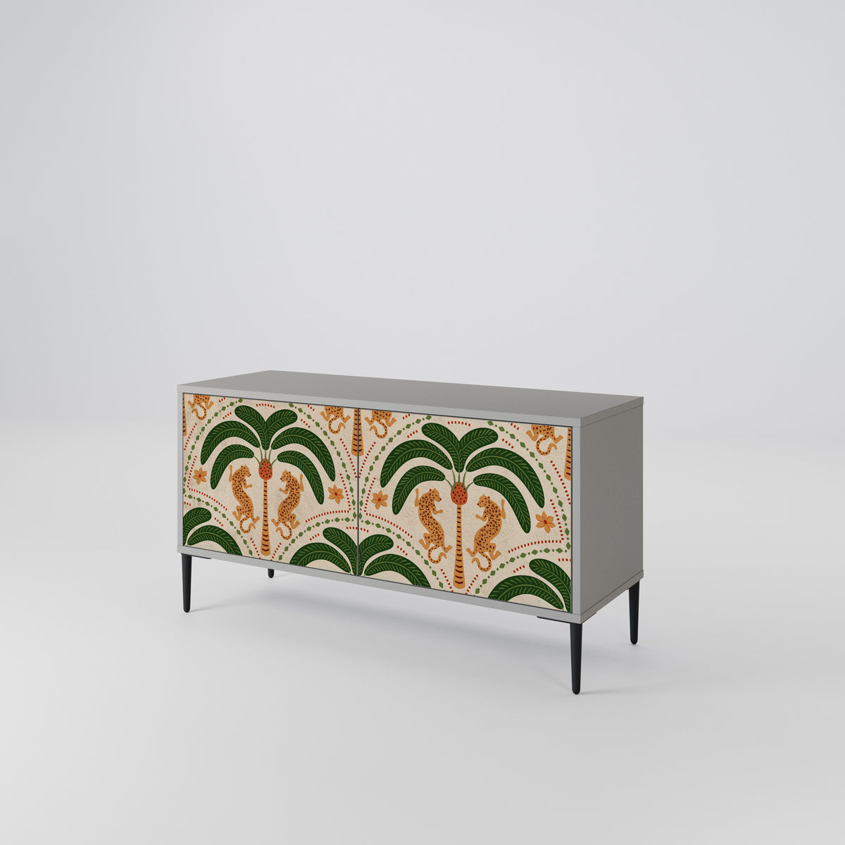 DANCING PREDATORS Compact 2-Door TV Cabinet