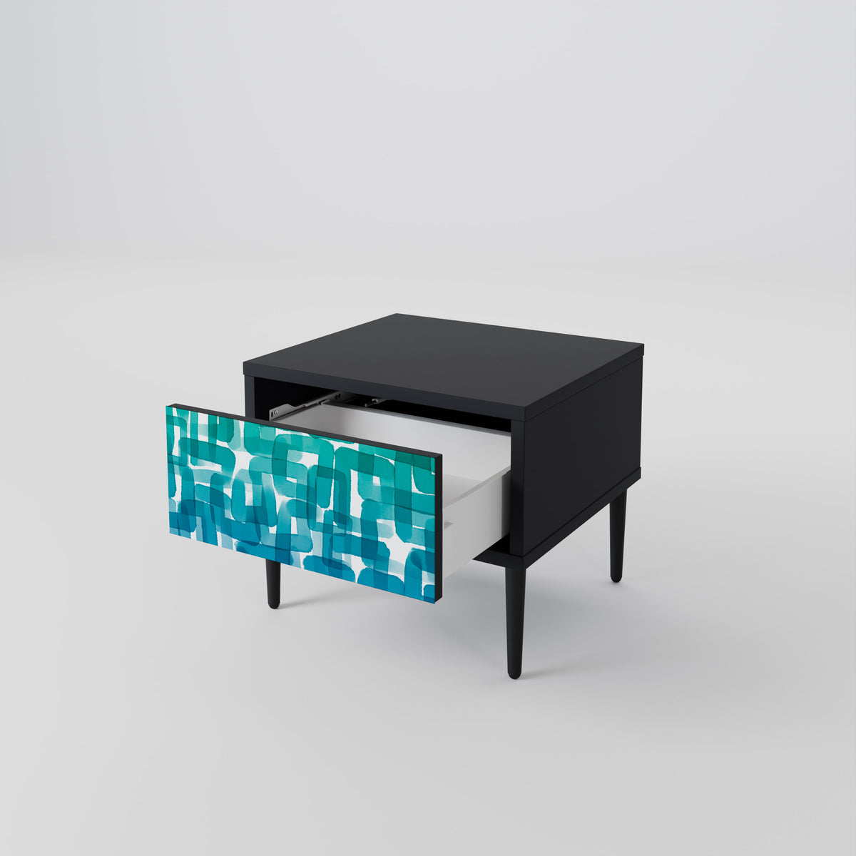 TURQUOISE RECTANGLES Κομοδίνο με συρτάρι