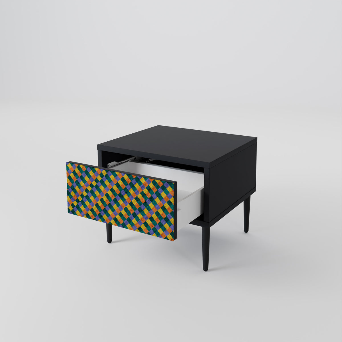 PAINTED SQUARES MIX Κομοδίνο με συρτάρι