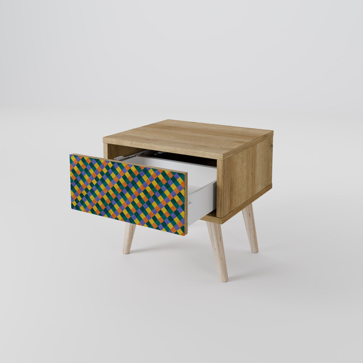 PAINTED SQUARES MIX Κομοδίνο με συρτάρι