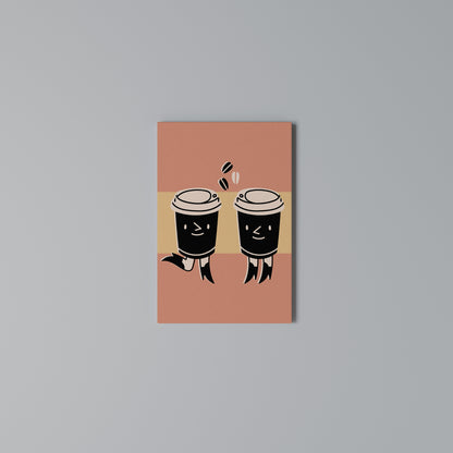 JOYFUL COFFEE Κατακόρυφος Πίνακας σε Καμβά