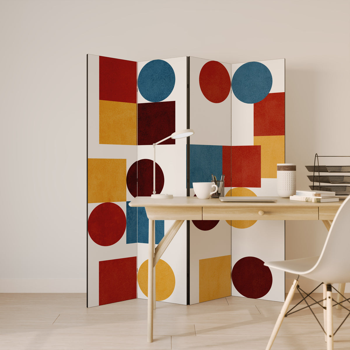 GEOMETRIC PUZZLE Παραβάν με 4 πάνελ