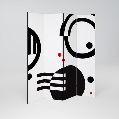 BLACK AND WHITE COMBINATION 4-Panel Room Divider
