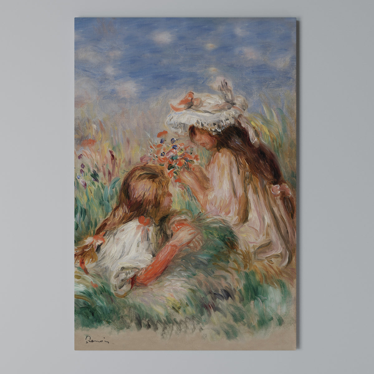 GIRLS IN THE GRASS Κατακόρυφος Πίνακας σε Καμβά