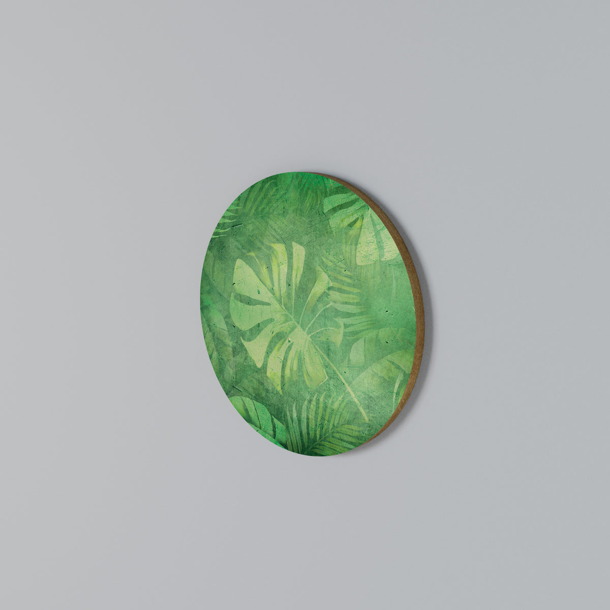 SUBTLE GREEN SYMPHONY Στρογγυλός πίνακας ζωγραφικής