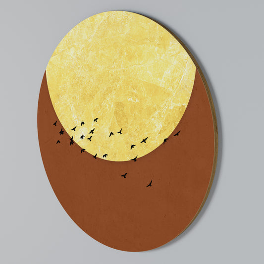 MOONLIT MIGRATION Στρογγυλός πίνακας ζωγραφικής