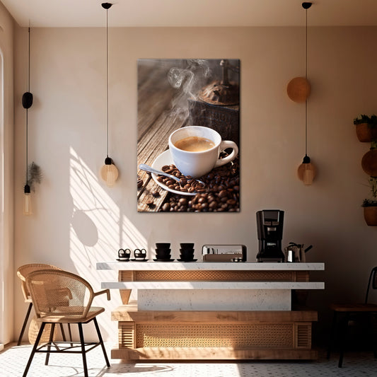 STEAMING BREWED DELIGHT Κατακόρυφος Πίνακας σε Καμβά