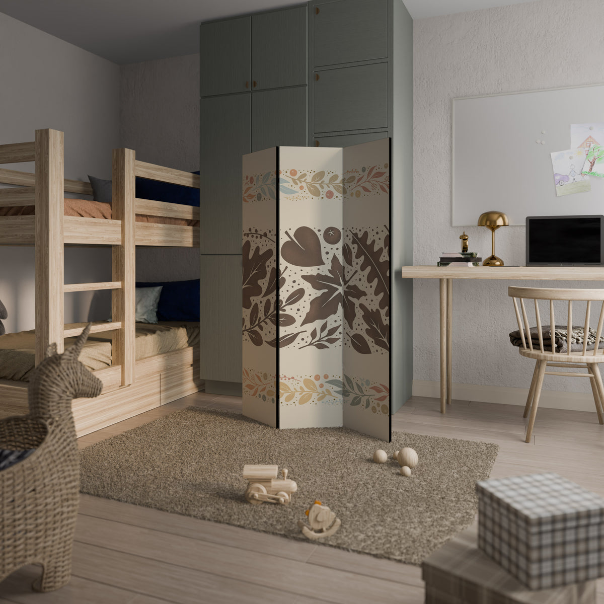 FOLIAGE ROWS 3-Panel Room Divider