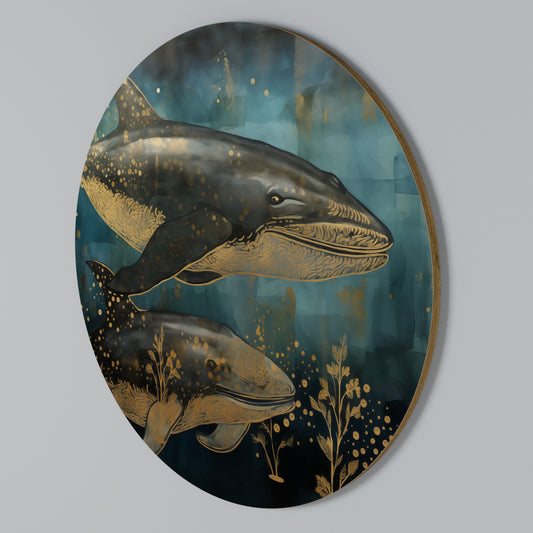 AQUATIC ELEGANCE Στρογγυλός πίνακας ζωγραφικής