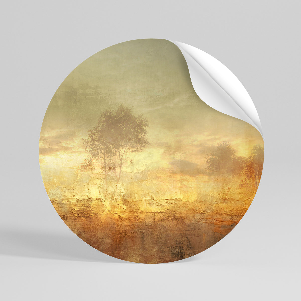 AMBER DREAMSCAPE Peel and Stick Round Sticker