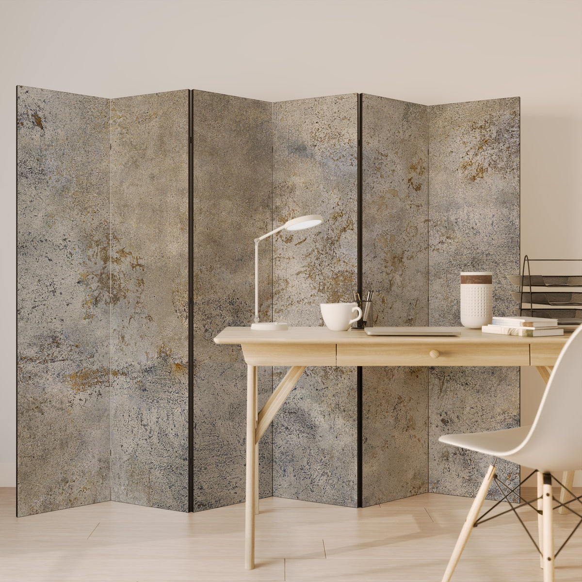 ABSTRACT EARTH CANVAS 6-Panel Room Divider
