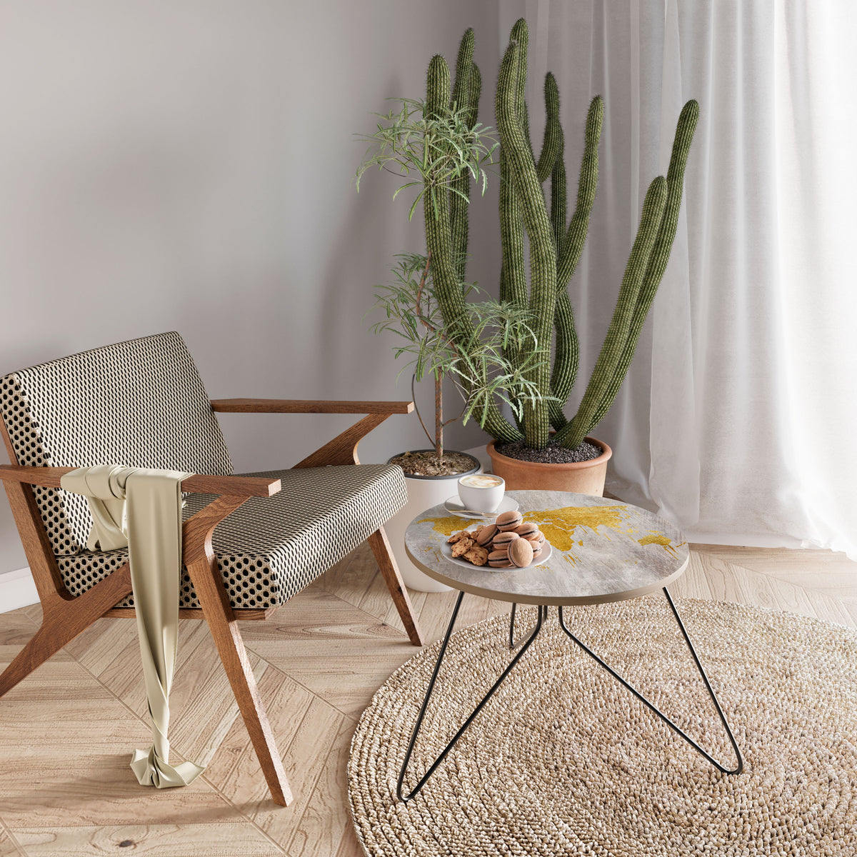 METALLIC WORLDVIEW MAP Coffee Table