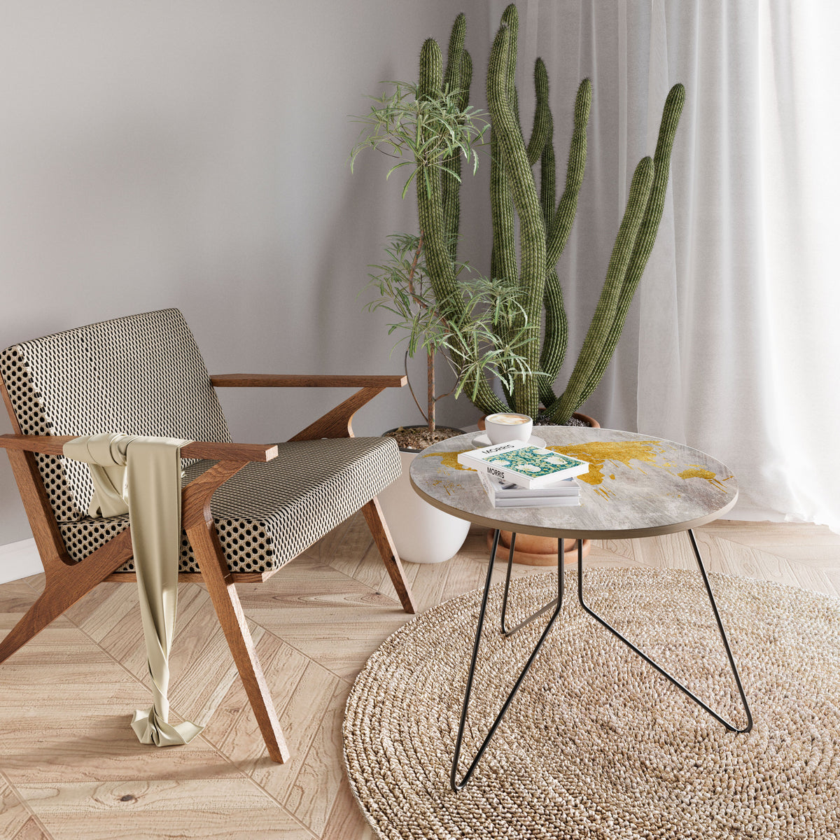 METALLIC WORLDVIEW MAP Coffee Table