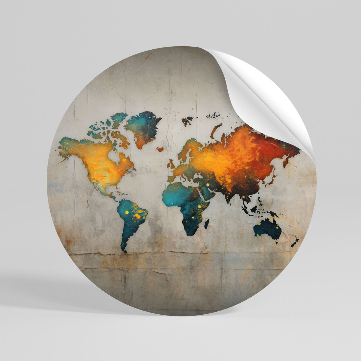 GLOBAL HUES EXPLORED Peel and Stick Round Sticker