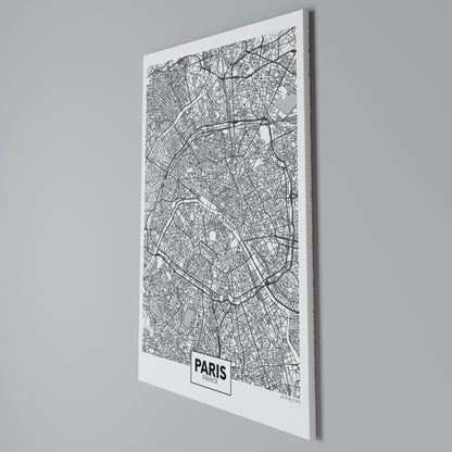 PARIS TOWN PLAN Κατακόρυφος Πίνακας σε Καμβά
