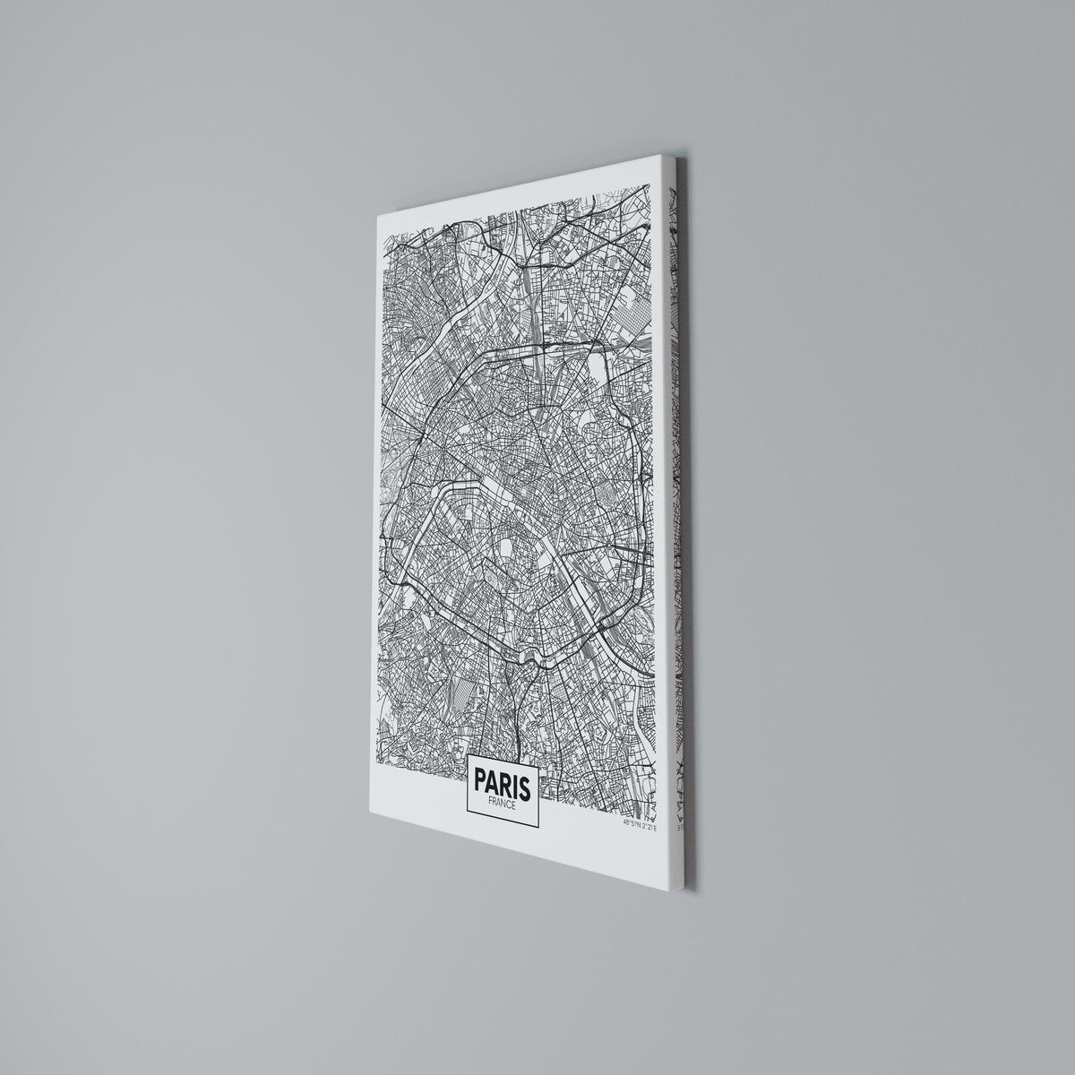 PARIS TOWN PLAN Κατακόρυφος Πίνακας σε Καμβά