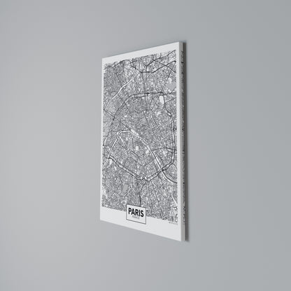 PARIS TOWN PLAN Κατακόρυφος Πίνακας σε Καμβά