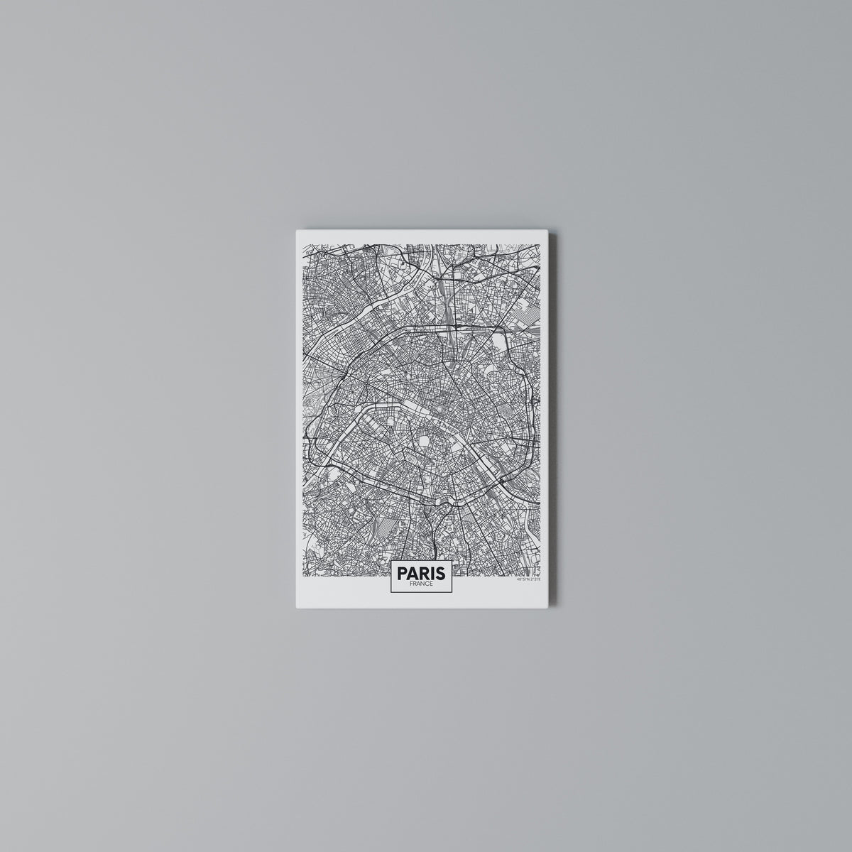 PARIS TOWN PLAN Κατακόρυφος Πίνακας σε Καμβά