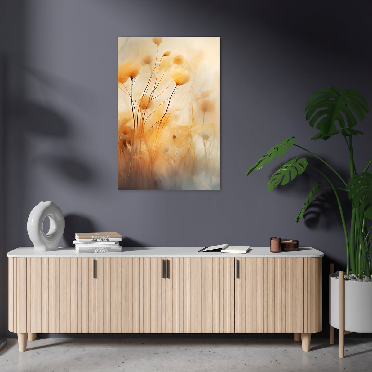 GOLDEN HUE EMBRACE Κατακόρυφος Πίνακας σε Καμβά