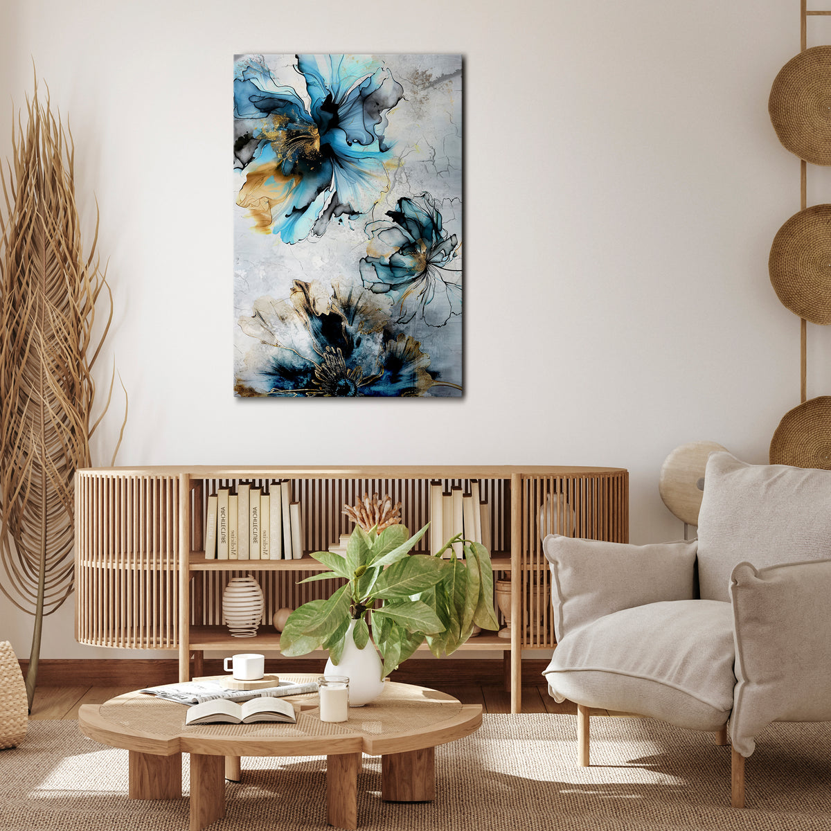 COBALT BLOSSOMS Κατακόρυφος Πίνακας σε Καμβά
