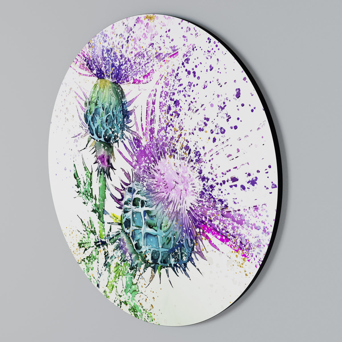 COLORFUL THISTLE DANCE Στρογγυλός πίνακας ζωγραφικής