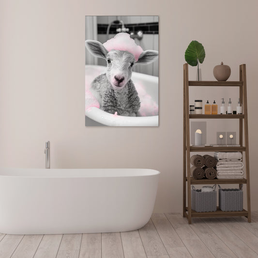 PINK CLOUD BATH TIME Κατακόρυφος Πίνακας σε Καμβά