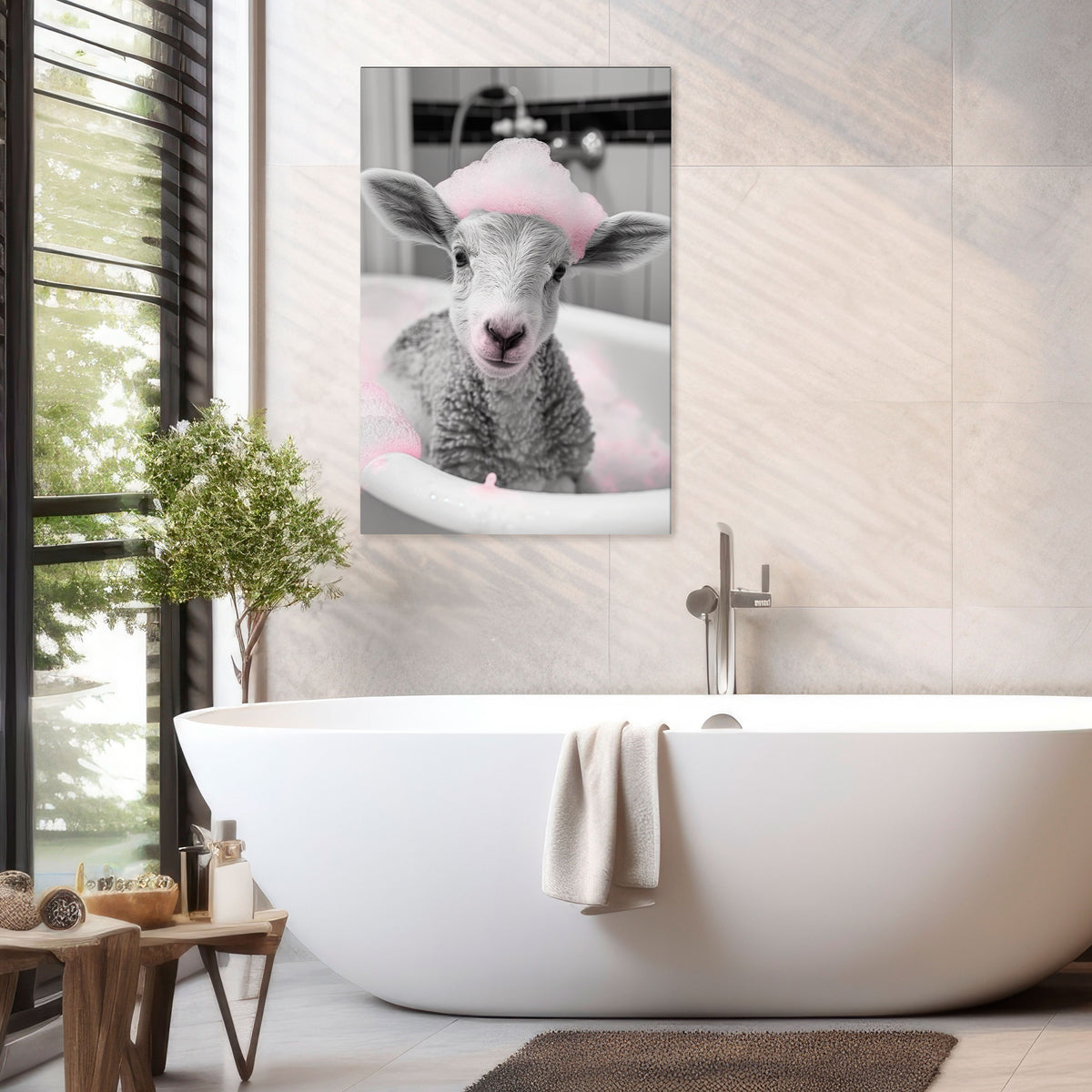 PINK CLOUD BATH TIME Κατακόρυφος Πίνακας σε Καμβά