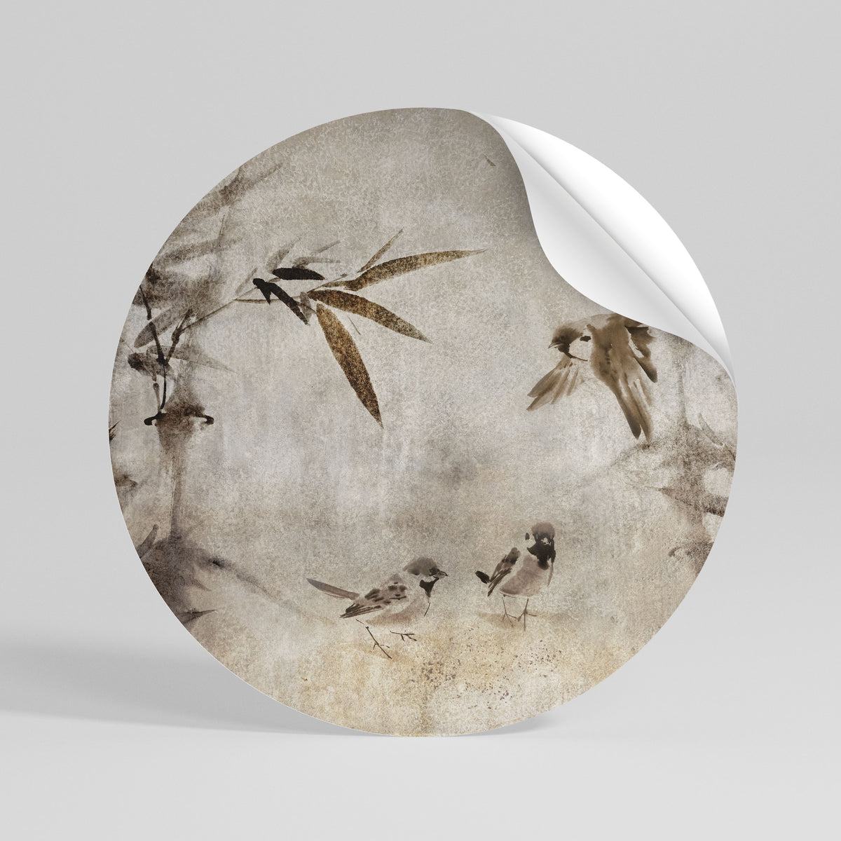 SPARROW BLISS Peel and Stick Round Sticker