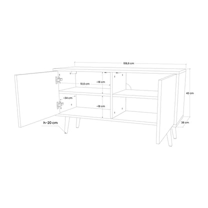 SPLENDID ZEBRA Compact 2-Door TV Cabinet